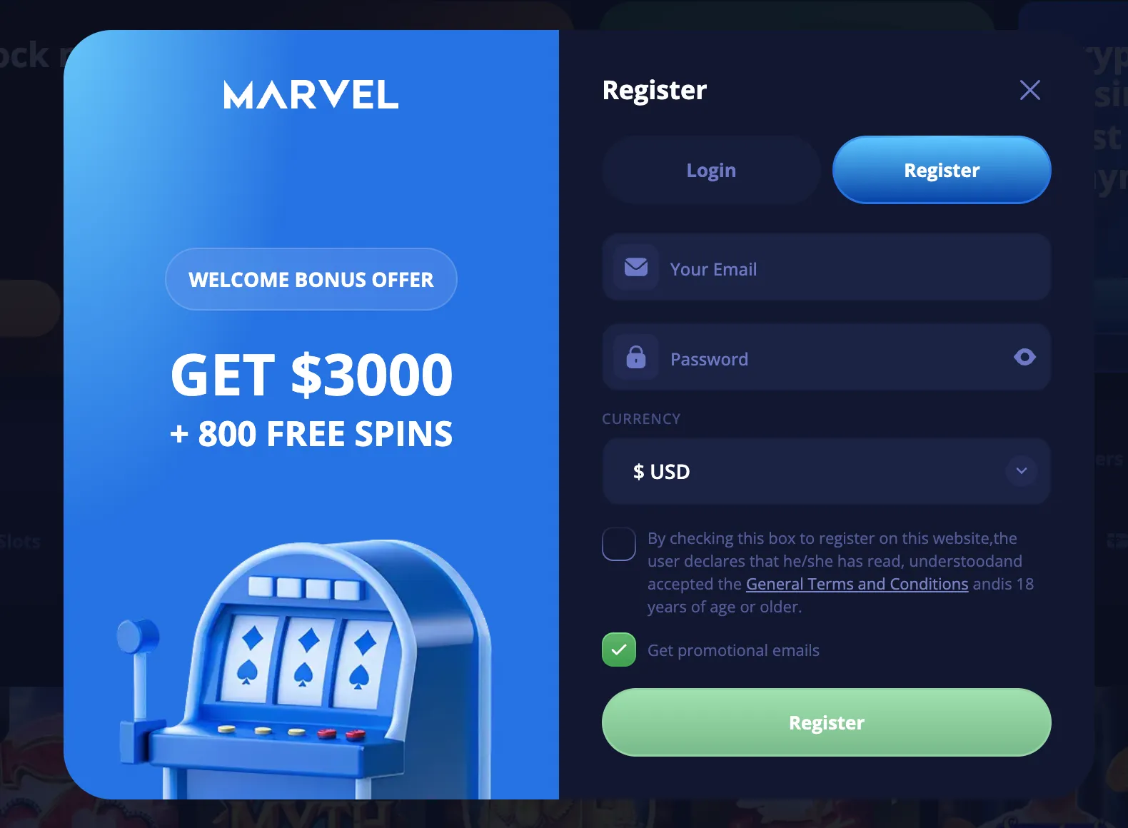 Marvel Casino - Proces rejestracji i weryfikacji konta